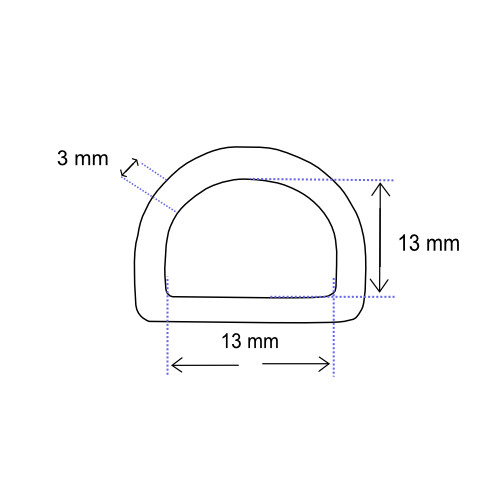 D-Ring 13 mm Messing, Draht Ø 3.5 mm
