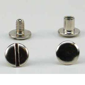 Chicago Schrauben 8 mm, Messing vernickelt, pro Paar Chicago Schrauben 8 mm, Messing vernickelt, pro Paar