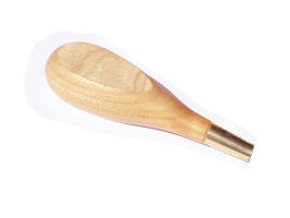 Manche d'alène plat en merisier, longueur totale 95 mm, douille laiton diametre 7 mm