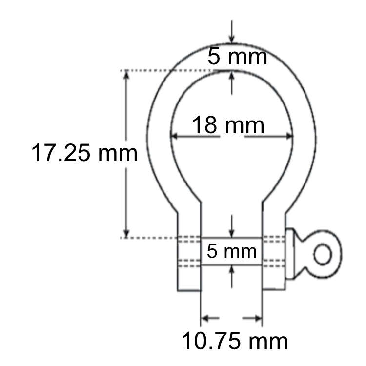 Schäkel EDELSTAHL 17 x 10 x 5 mm