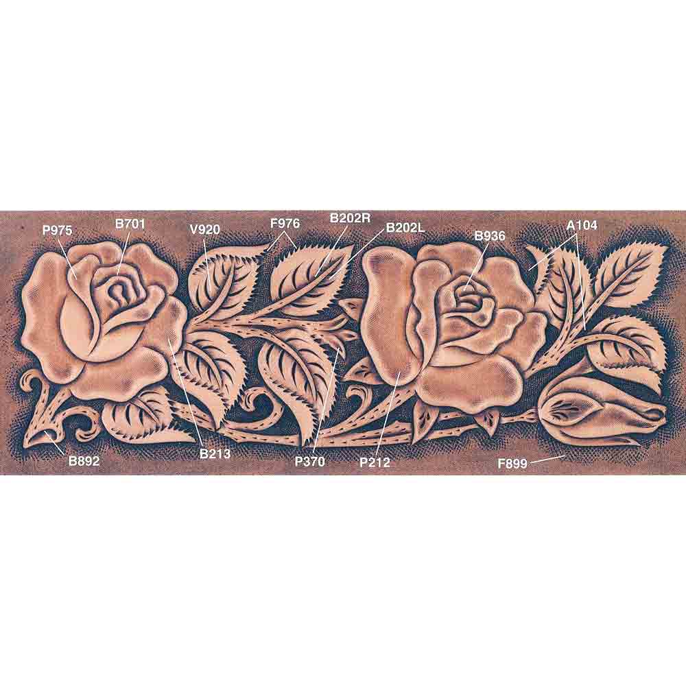 Craftaid für Brieftaschen, Rosen ca. 22 x 8 cm