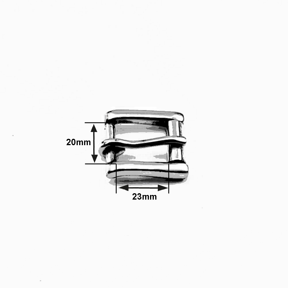 Rollschnalle 20 mm Edelstahl