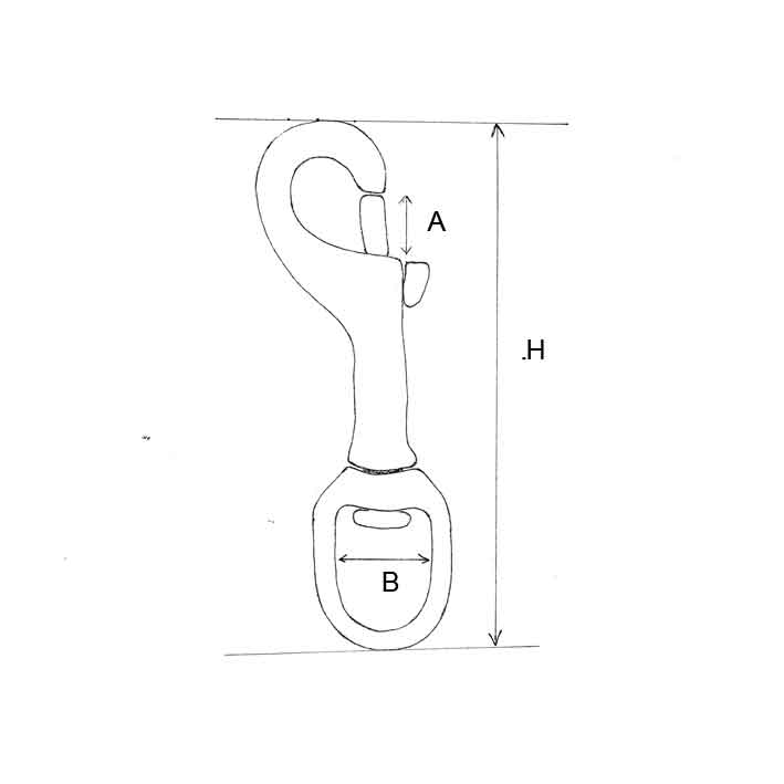 Karabinerhaken rund Messing 69 x 12 mm