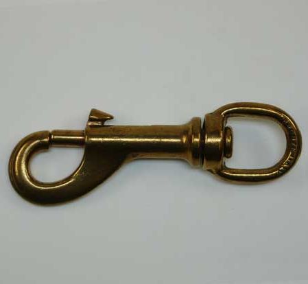 Karabinerhaken rund Messing 69 x 12 mm