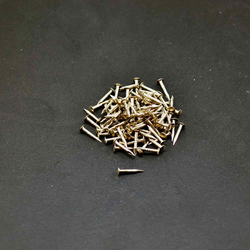 Messingstifte vernickelt für Appenzeller Beschläge, Packung à 100 Stk. Messingstifte vernickelt für Appenzeller Beschläge, Packung à 100 Stk.