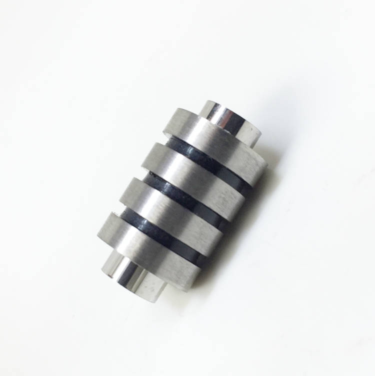 Magnetverschluss fur Kordel Ø 5 mm, silberfarbig / schwarz, NICKELFREI