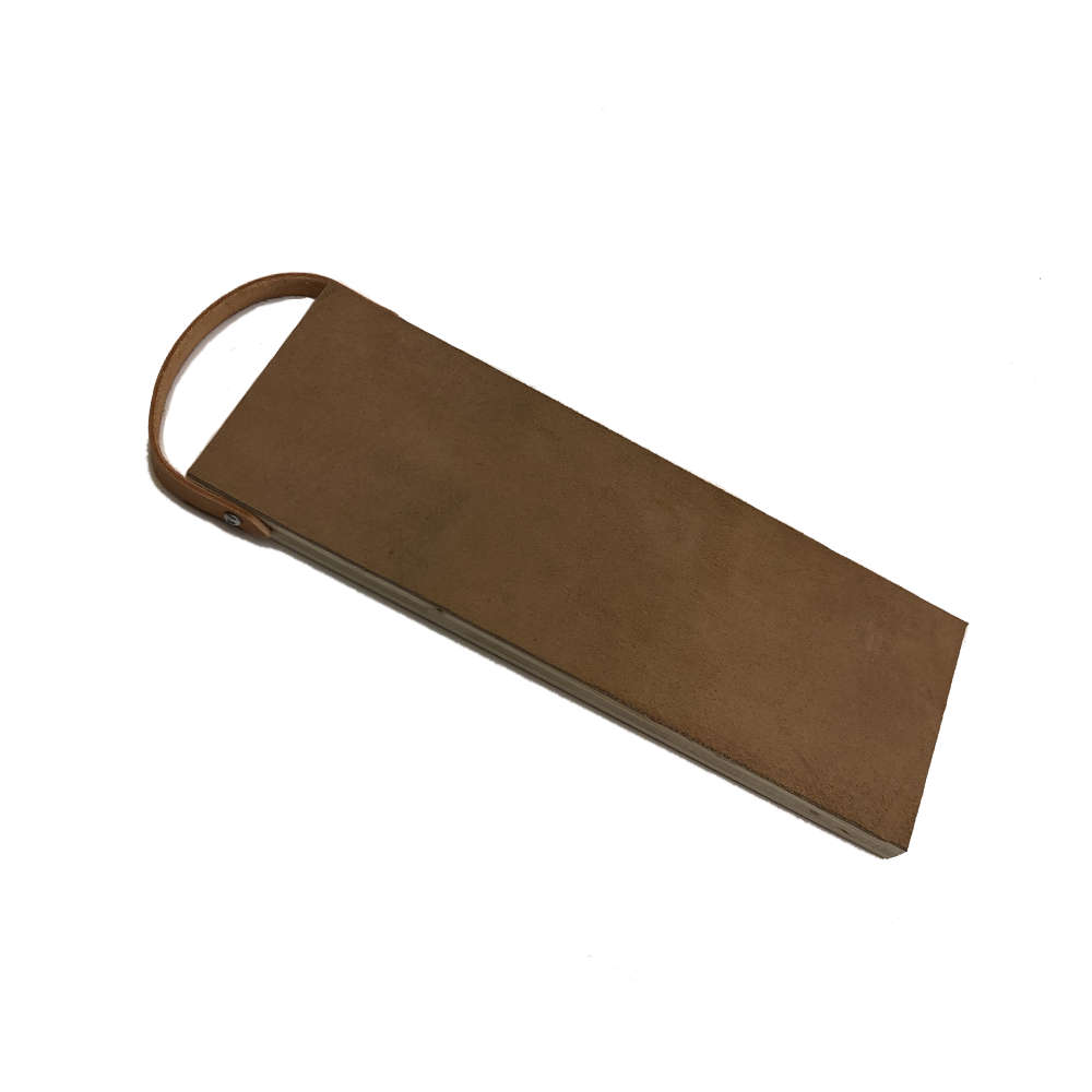 Abziehbrett, Leder auf Holz 34 x 11 x 2 cm