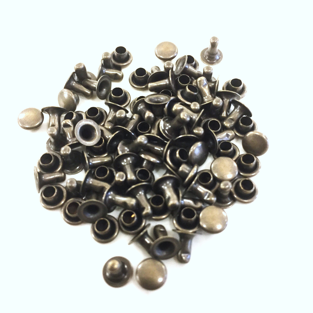 Hohlnieten Eisen Altmessing, Ø4.8 x 4.8 mm, 100 Stk/Pkg