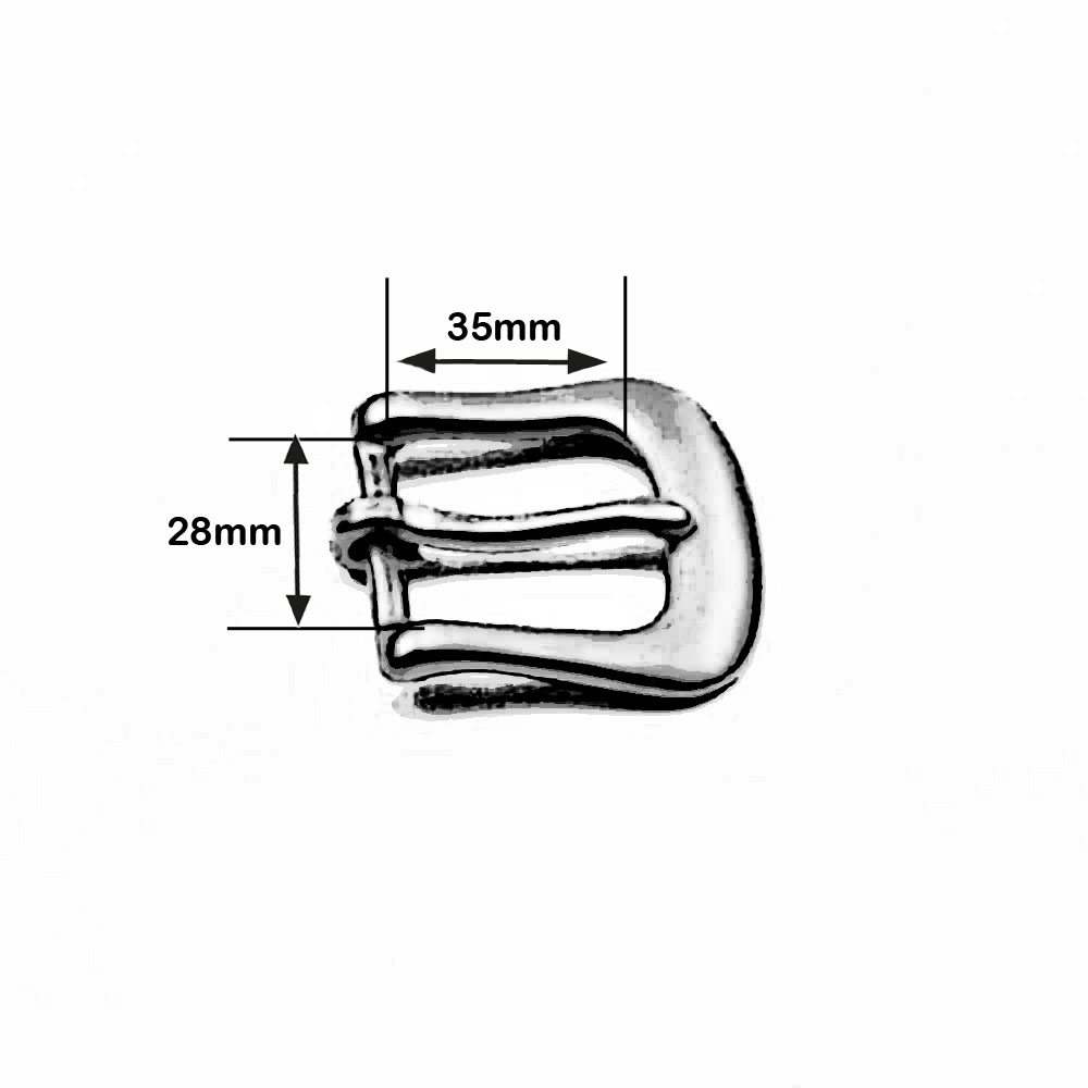 Schnalle 28 mm Messing vernickelt altnickel