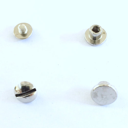 Schraube Eisen vernickelt 7x3.5 mm, pro Paar