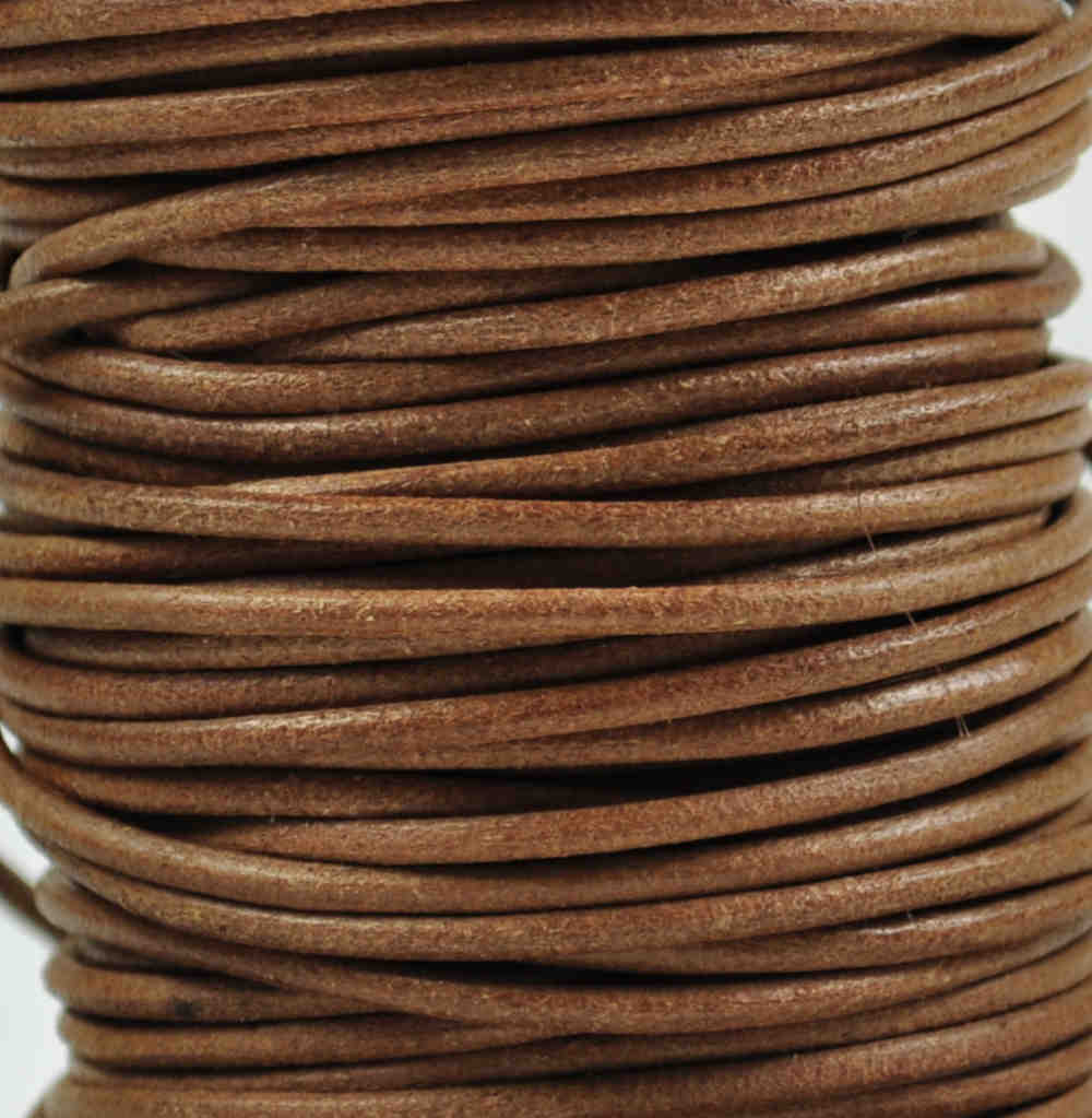 Kernlederrundschnur  Ø 2 mm Natur, endlos, Preis pro Meter Kernlederrundschnur  Ø 2 mm Natur, endlos, Preis pro Meter