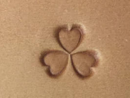 Lederstempel 3 Herzen Kleeblatt,  12 x 12 mm  