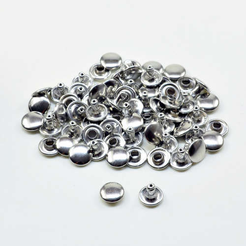 Doppelkopfnieten Messing vernickelt, Ø10 x 11 mm, 100 Stk/Pkg