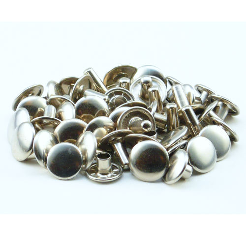 Doppelkopfnieten Messing vernickelt, Ø11 x 11 mm, 100 Stk/Pkg